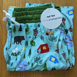 NWT Little Sleepies Happy Campers Men's Bamboo Pajama Pants Bottoms M